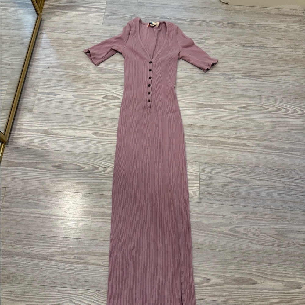 Free People FP Beach Midi Maxi Bodycon button dress size small